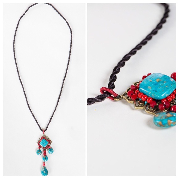 **TAKING DOWN** Boho Turquoise Statement Necklace - Picture 5 of 10